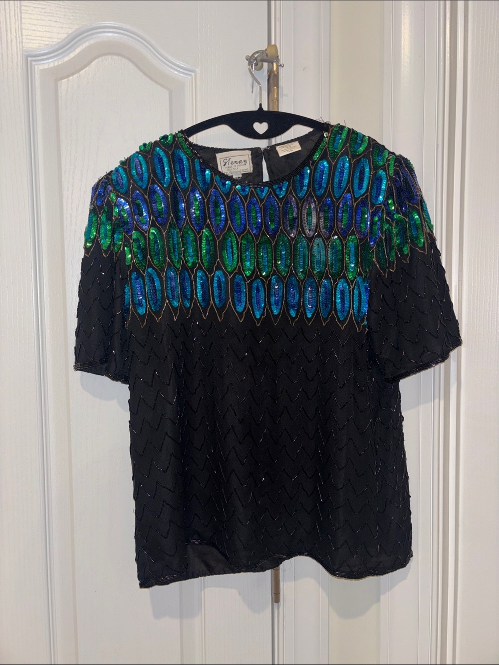 Vintage Silk Beaded Top
